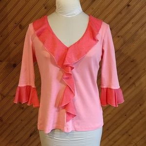 Soft Surroundings Women's Size M Ruffle Top